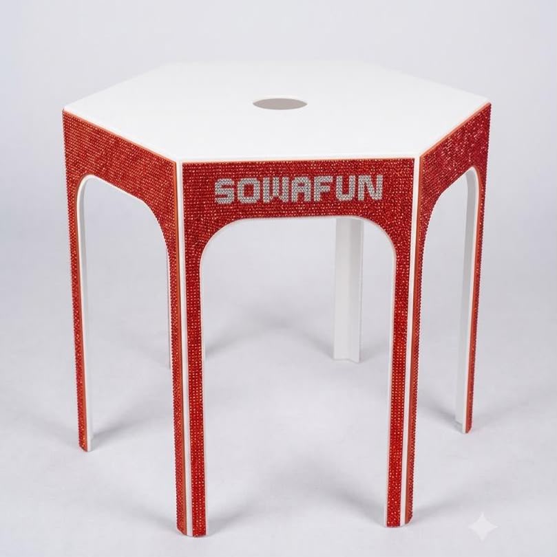 Rhinestone Hexagon Table (Designed in France, Manufactured in Malaysia)